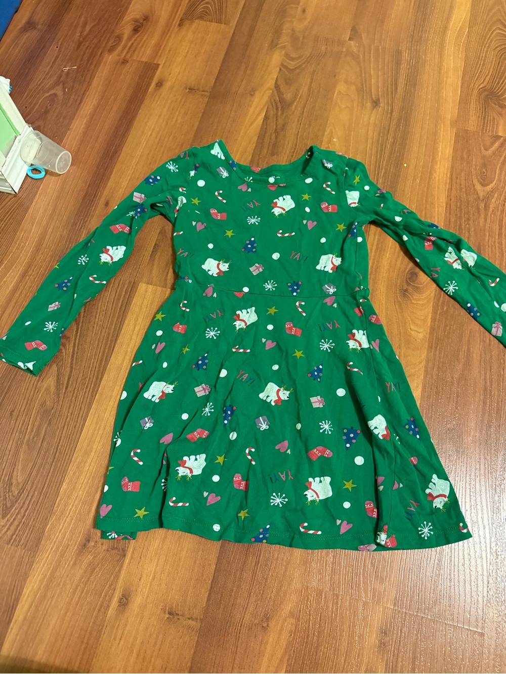 George Green Holiday Print Long Sleeve Skater Dress